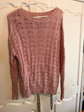 Maurice’s Women’s Pink Open-Knit Sweater